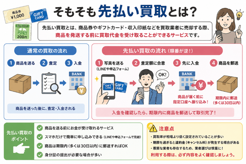 先払い買取の仕組みを画像で分かりやすく解説